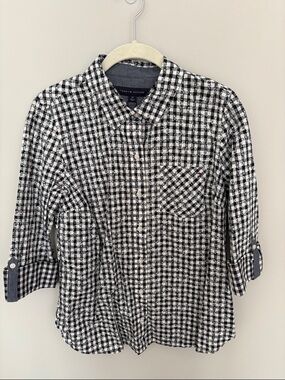 Tommy Hilfiger Black & White Gingham Button-Down Shirt